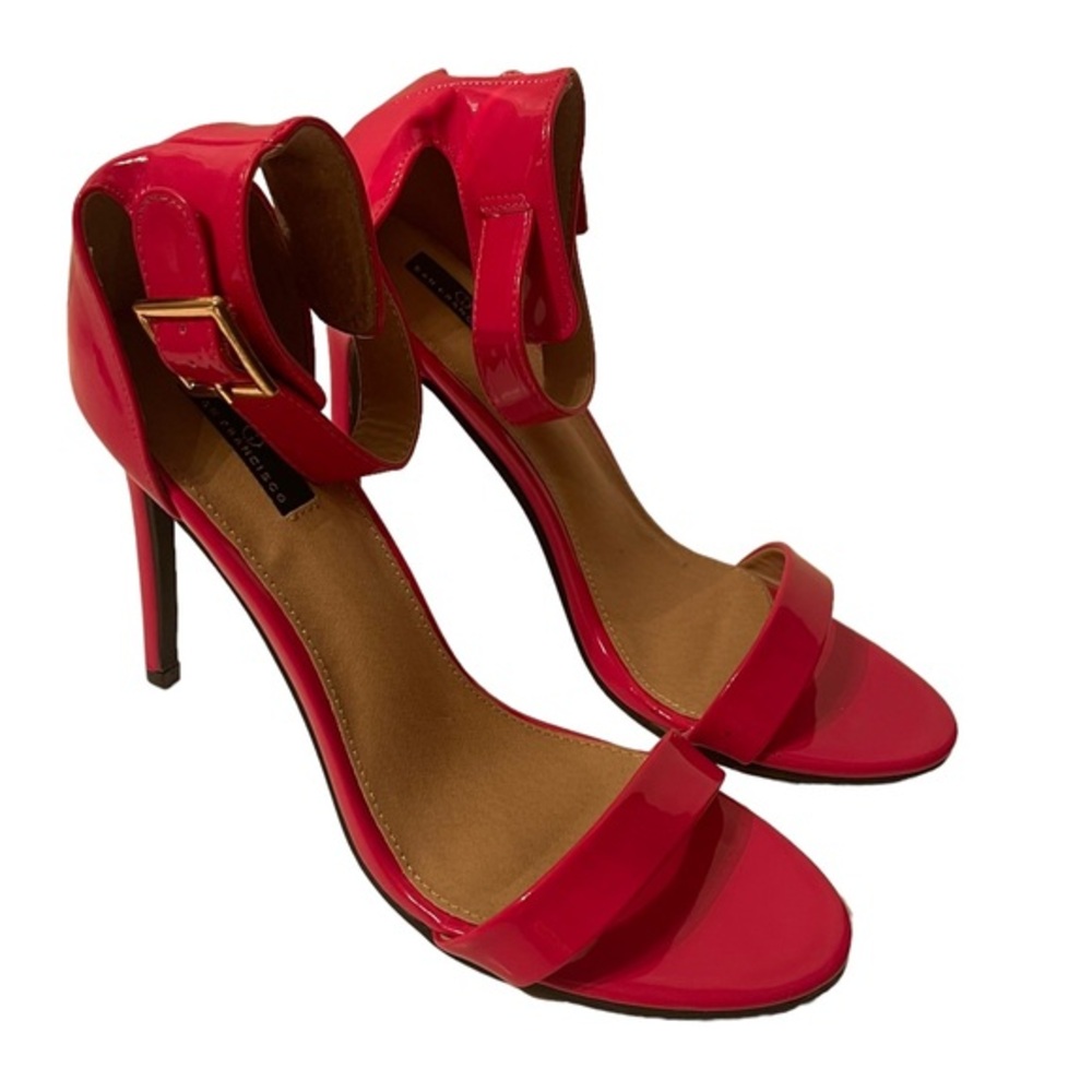 Daily Shoes San Francisco Pink Stiletto Heel Ankle Strap Womens Size 8